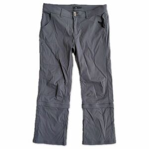 Prana Halle Convertible Hiking Pants Gray Mid Rise Stretch Outdoor Women's 14